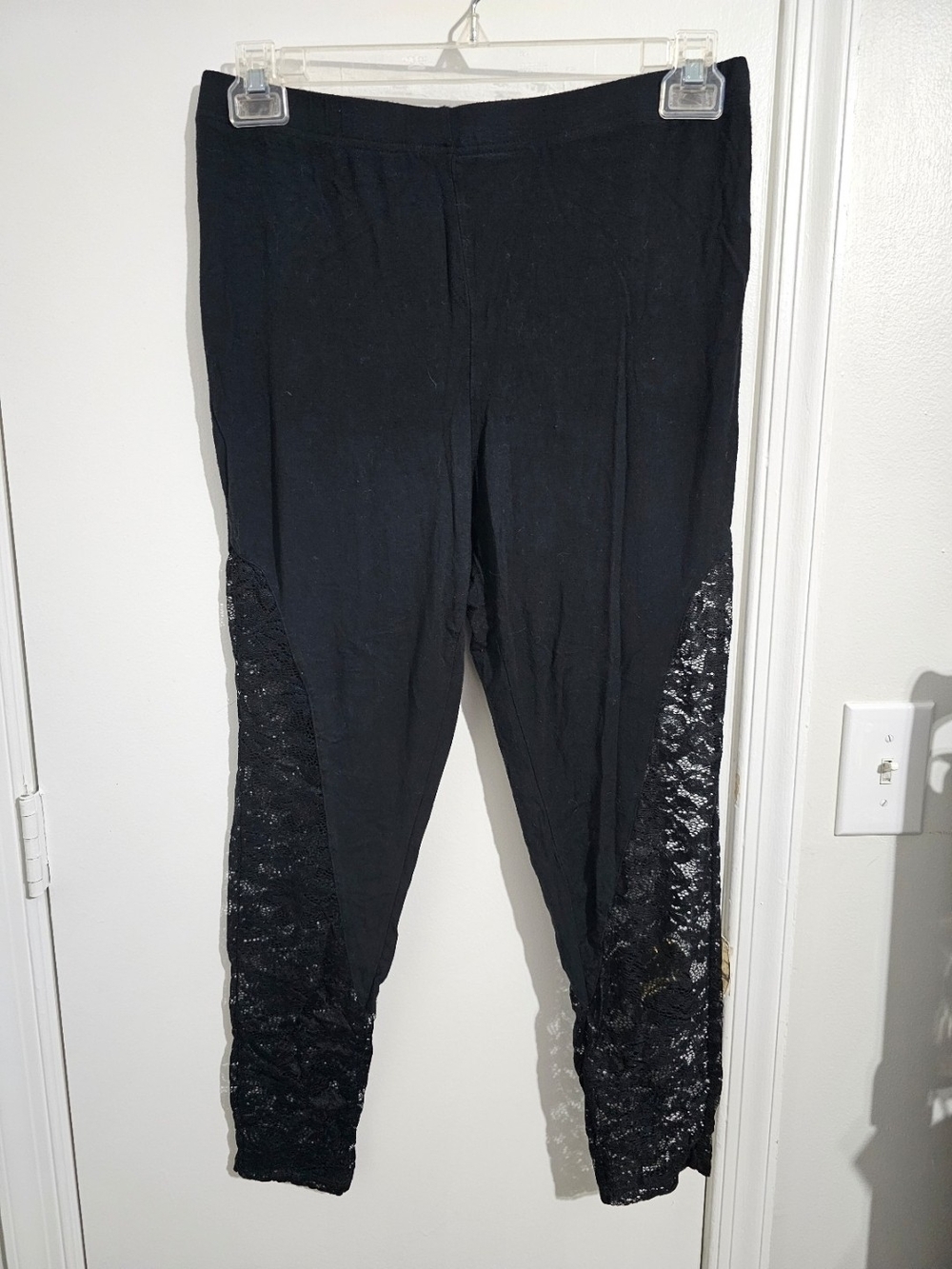 Black Lace Panel Leggings